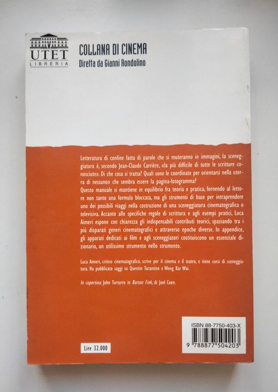 Manuale di sceneggiatura cinematografica, Luca Aimeri, UTET, 1998