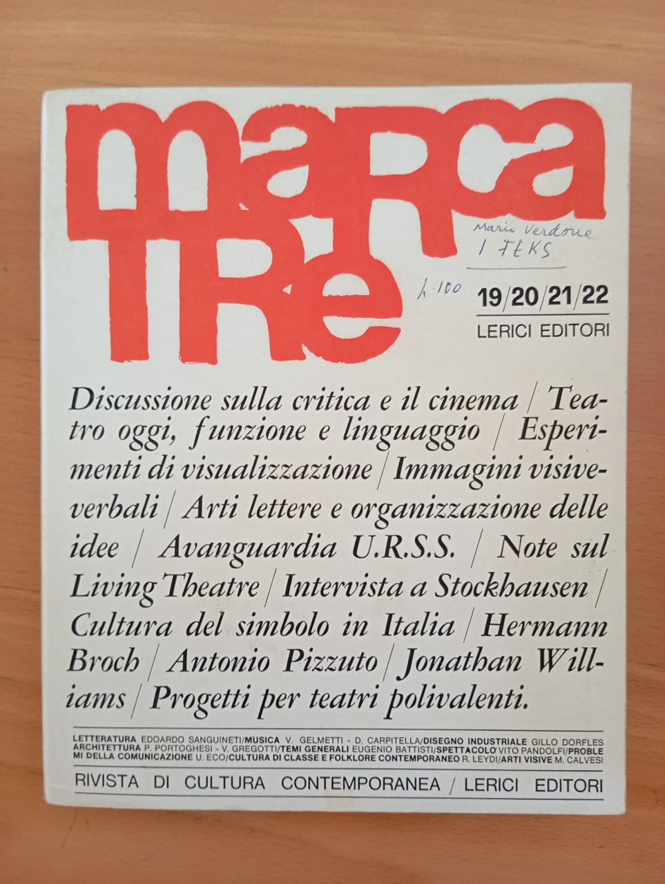 Marcatrè. Notiziario di cultura contemporanea, 19 29 21 22, Lerici … | Immagine principale