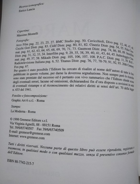 Marco Ferreri, Tullio Masoni, Gremese Editore, 1998