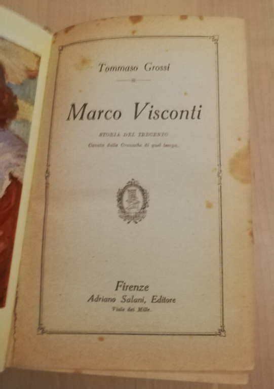 Marco Visconti, Tommaso Grossi, 1923, Adriano Salani