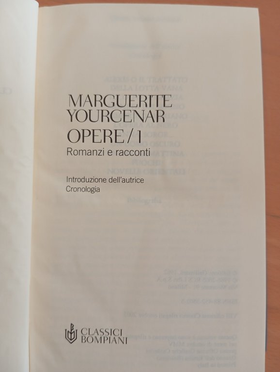 Marguerite Yourcenar, Opere volume 1, Romanzi e racconti, Classici Bompiani … | Immagine Gallery 8