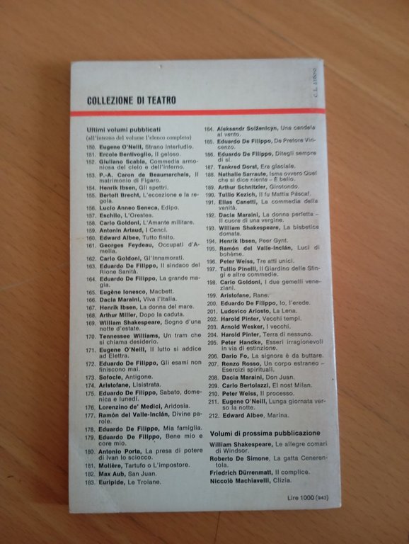 Marina, Edward Albee, Traduzione e nota Corrado Augias, Einaudi teatro, …