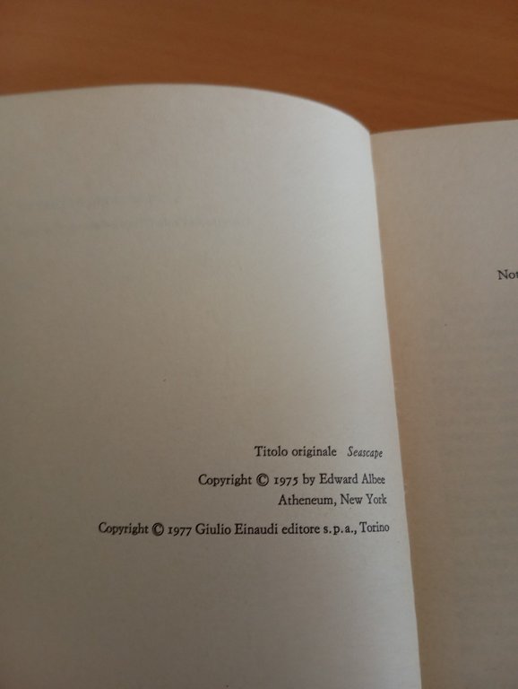 Marina, Edward Albee, Traduzione e nota Corrado Augias, Einaudi teatro, …