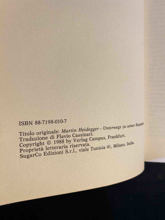 Martin Heidegger: sentieri biografici, Hugo Ott, 1990, SugarCo