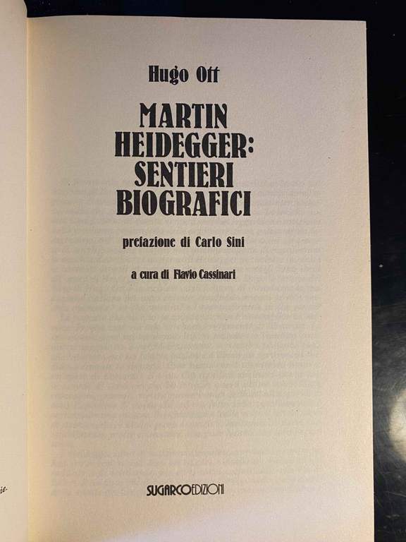 Martin Heidegger: sentieri biografici, Hugo Ott, 1990, SugarCo