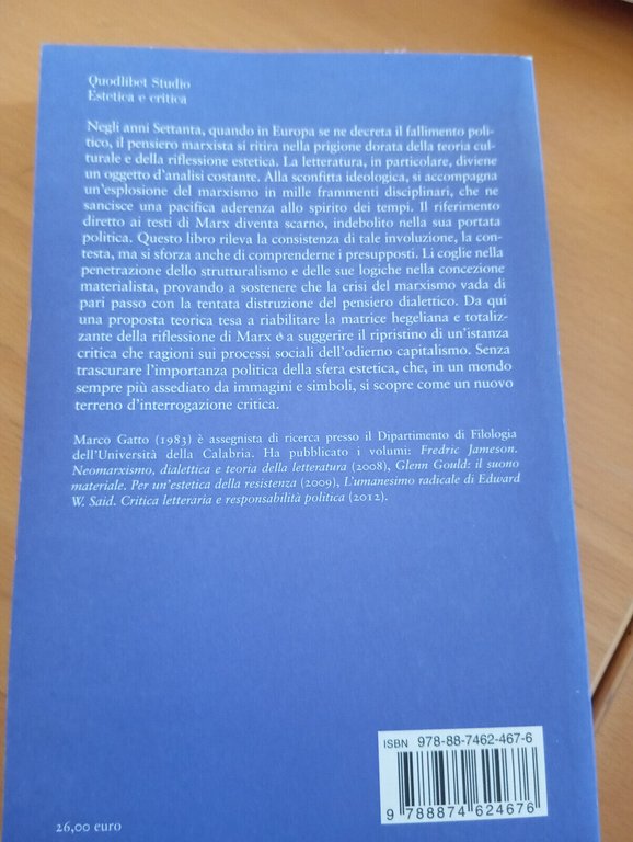 Marxismo culturale, Marco Gatto, Quodlibet, 2012, LEGGI DESCRIZIONE