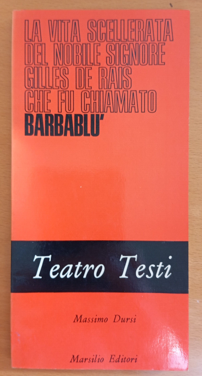 Massimo Dursi, Barbablù, Marsilio, 1973