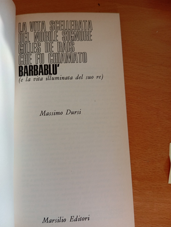 Massimo Dursi, Barbablù, Marsilio, 1973