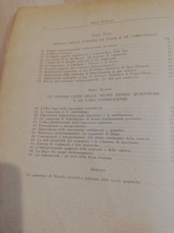 Materia irraggiamento e fisica quantica, Paolo Straneo, Hoepli, 1947