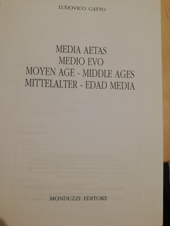 Media aetas-Medio evo, Ludovico Gatto, 1998, Monduzzi