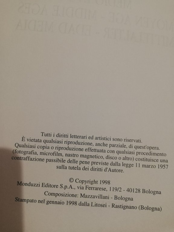 Media aetas-Medio evo-Medio Evo, Ludovico Gatto, 1998, Monduzzi