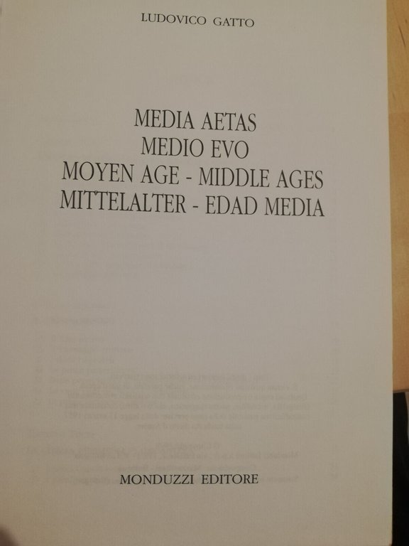 Media aetas-Medio evo-Medio Evo, Ludovico Gatto, 1998, Monduzzi