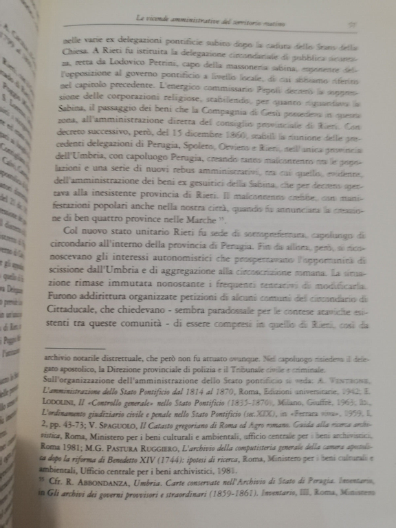 Memoria di provincia. Archivio di Rieti, Sabina, Roberto Marinelli, 1996