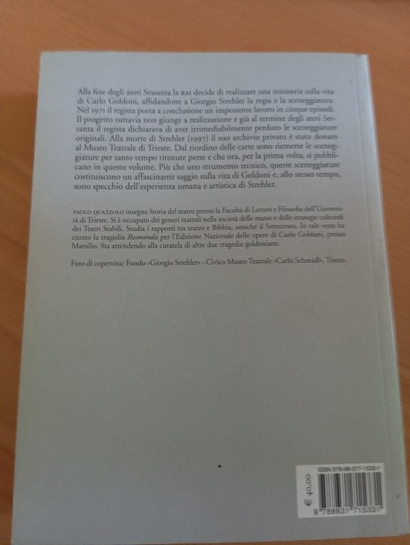 Memories, Giorgio Strehler, Sceneggiature sulla vita di Goldoni, Marsilio, 2013