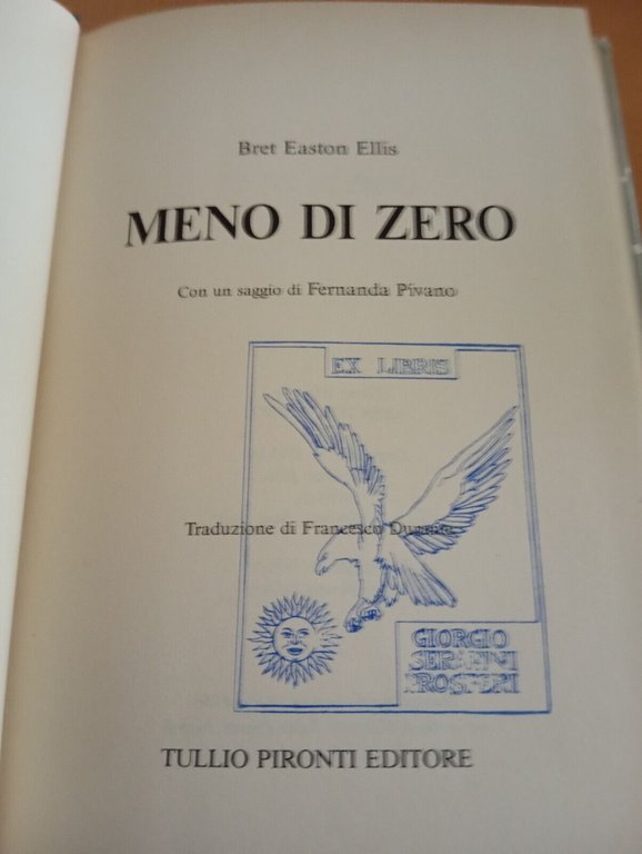 Meno di zero, Bret Easton Ellis, Tullio Pironti, 1986