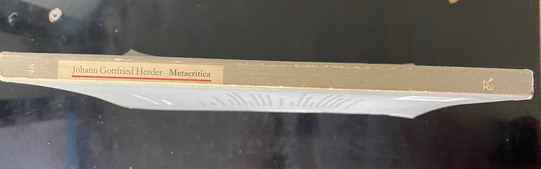 Metacritica, Johann Gottfried Herder, 1993, Editori Riuniti