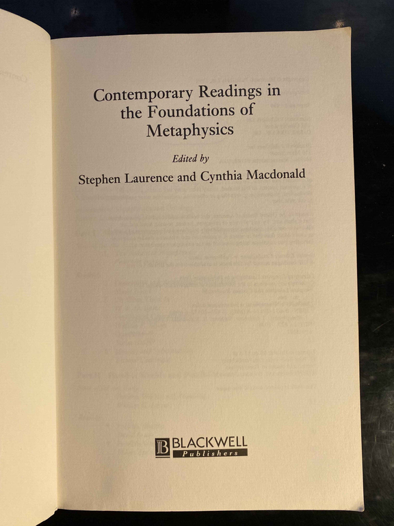 Metaphysics, Stephen Laurence - Cinthya MacDonald, 1999, Blackwell, English