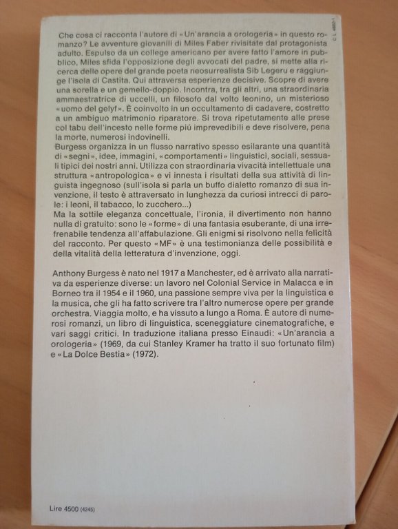 MF, Anthony Burgess, Einaudi, 1977