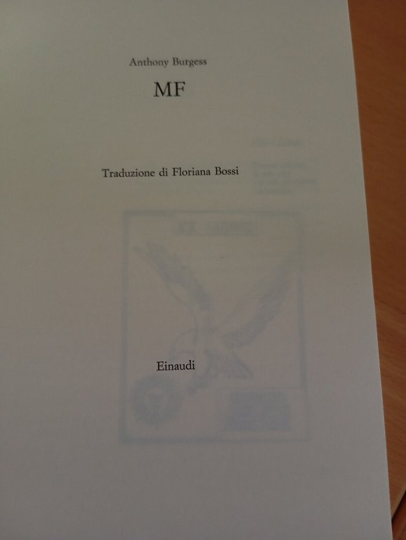 MF, Anthony Burgess, Einaudi, 1977