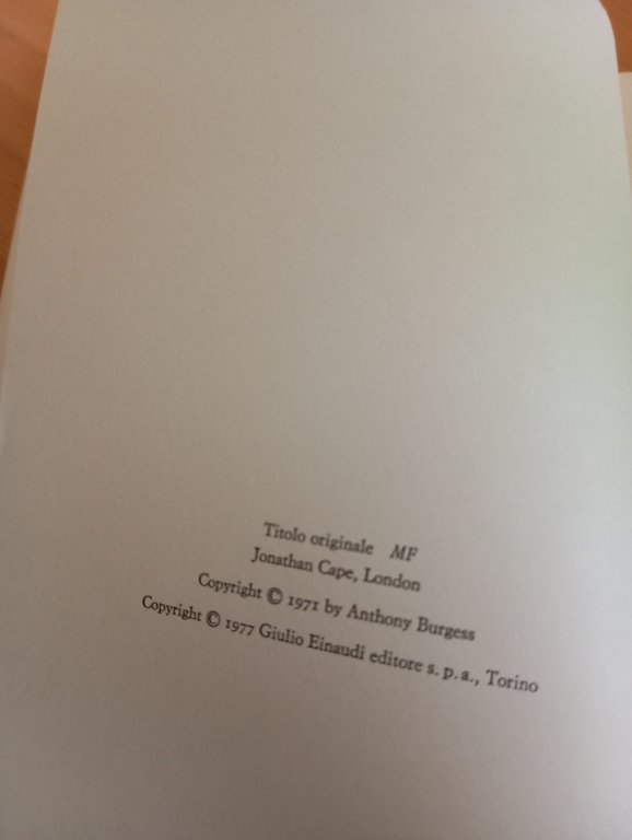 MF, Anthony Burgess, Einaudi, 1977 | Immagine Gallery 12
