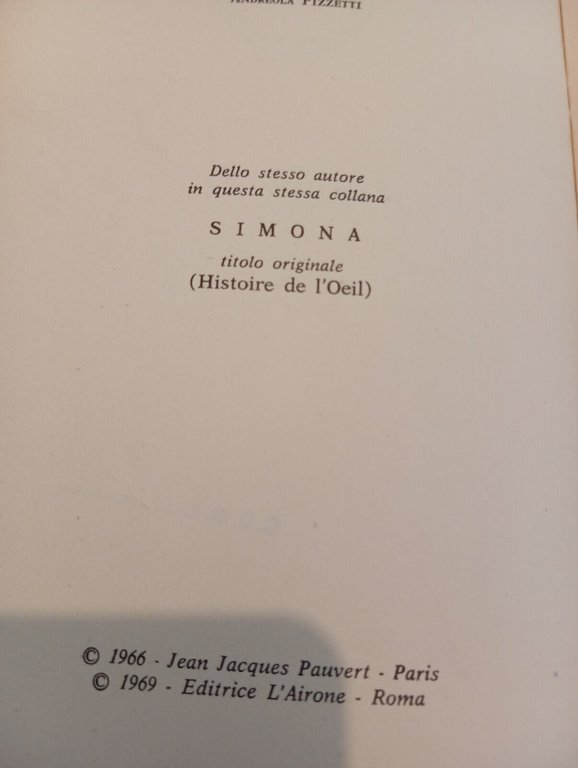 Mia madre, Georges Bataille, Editrice l'airone, 1969, prima edizione