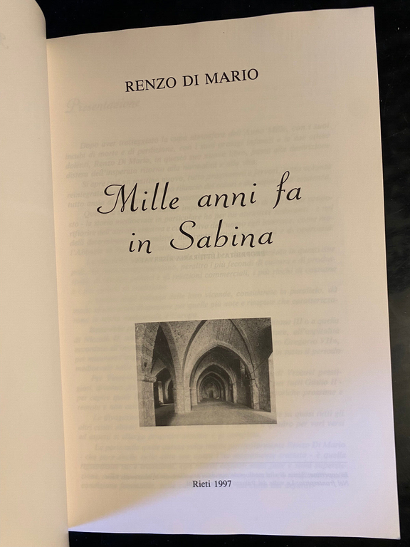 Mille anni fa in Sabina, Renzo Di Mario, 1997