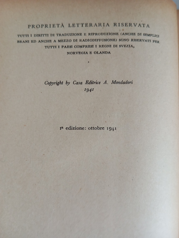 Mille piccole meraviglie, Walter Sperling, Mondadori, 1941, prima edizione