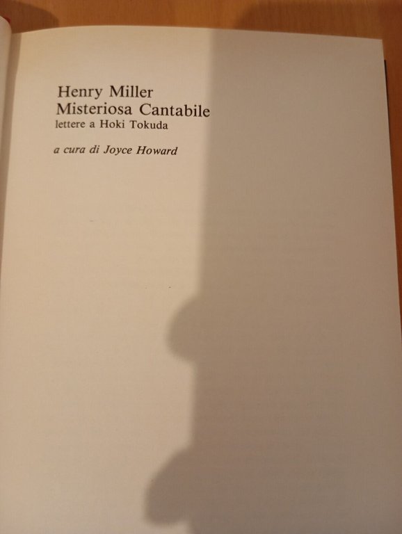 Misteriosa cantabile, Henry miller, Bompiani, 1988