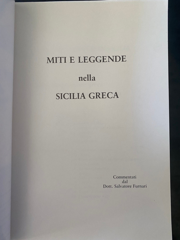 Miti e leggende nella Sicilia greca, 1988