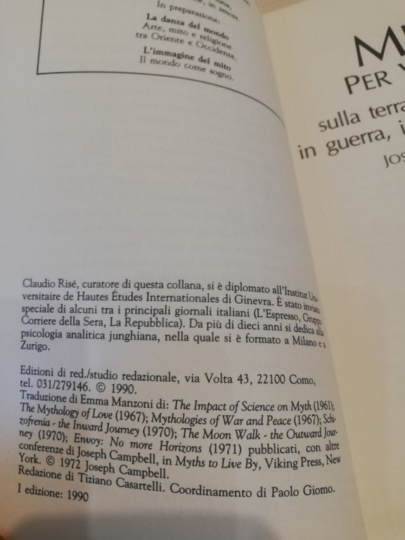 Miti per vivere, Joseph Campbell, RED, 1990