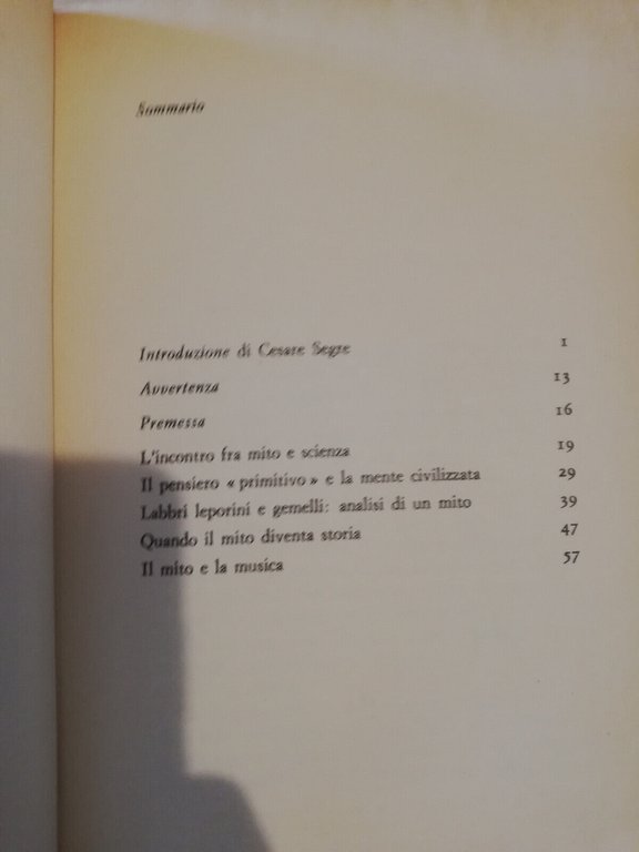 Mito e significato, Claude Levi-Strauss, Il saggiatore, 1995