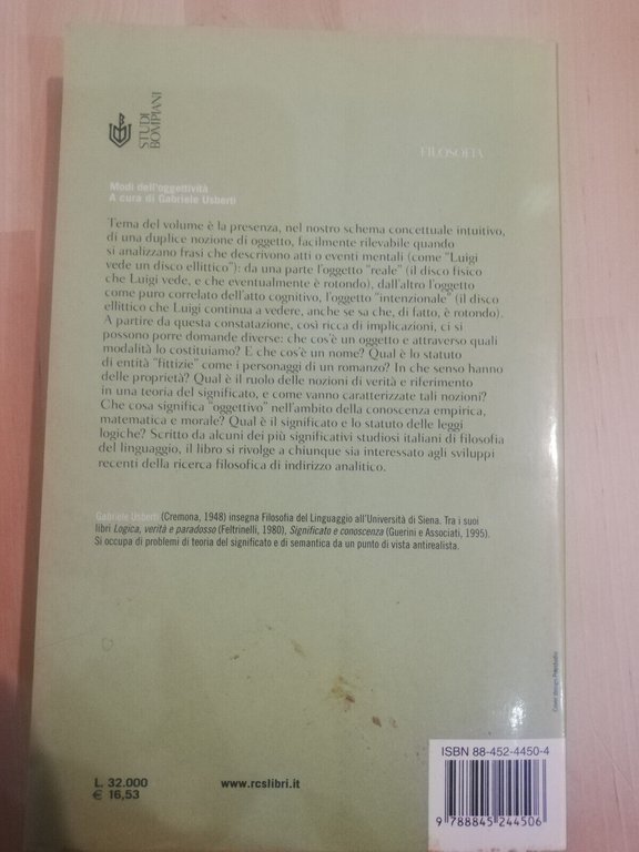 Modi dell'oggettività, Gabriele Usberti (a cura), Bompiani, 2000