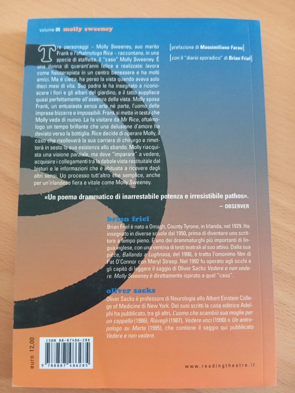 Molly Sweeney Brian Friel Oliver Sacks, Vedere e non vedere … | Immagine Gallery 7