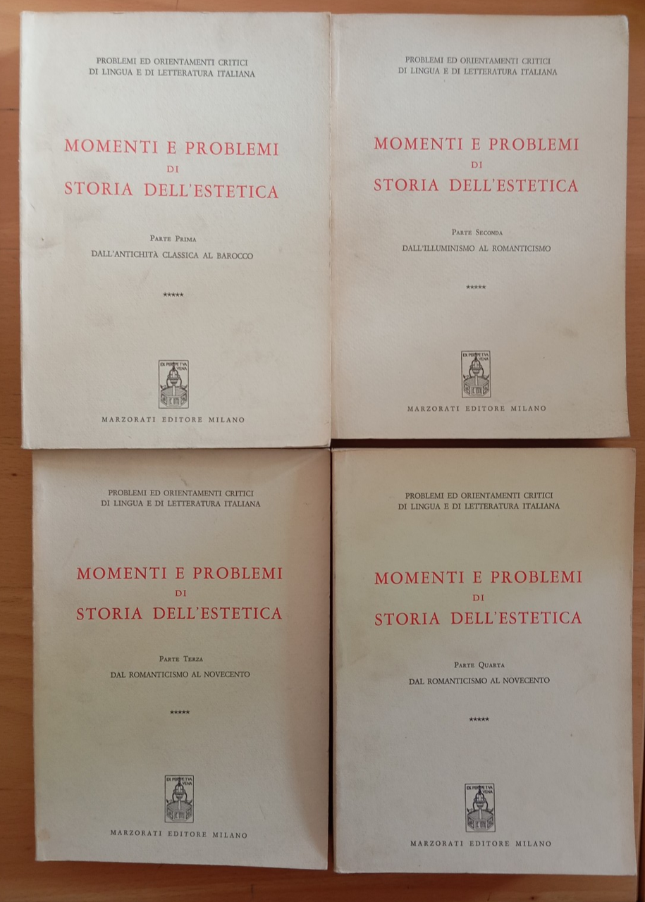 Momenti e problemi di storia dell'estetica, quattro volumi 4, Marzorati, … | Immagine principale