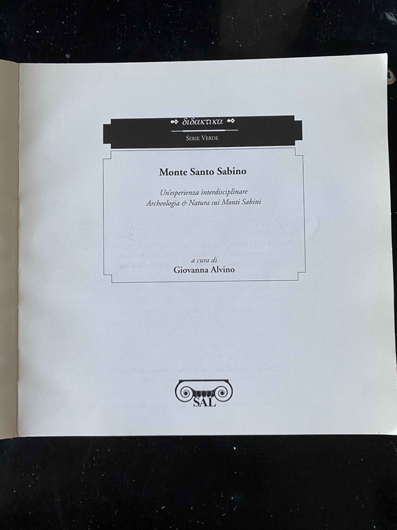 Monte Santo Sabino. Un'esperienza interdisciplinare, Giovanna Alvino, 1998