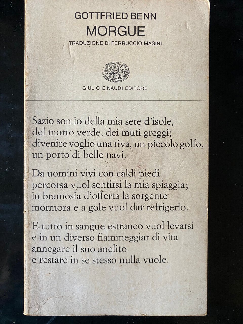 Morgue, Einaudi, Gottfried Benn, 1971, prima edizione