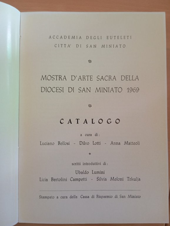 Mostra d'arte sacra della diocesi di San Miniato, Catalogo, 1969 | Immagine Gallery 7
