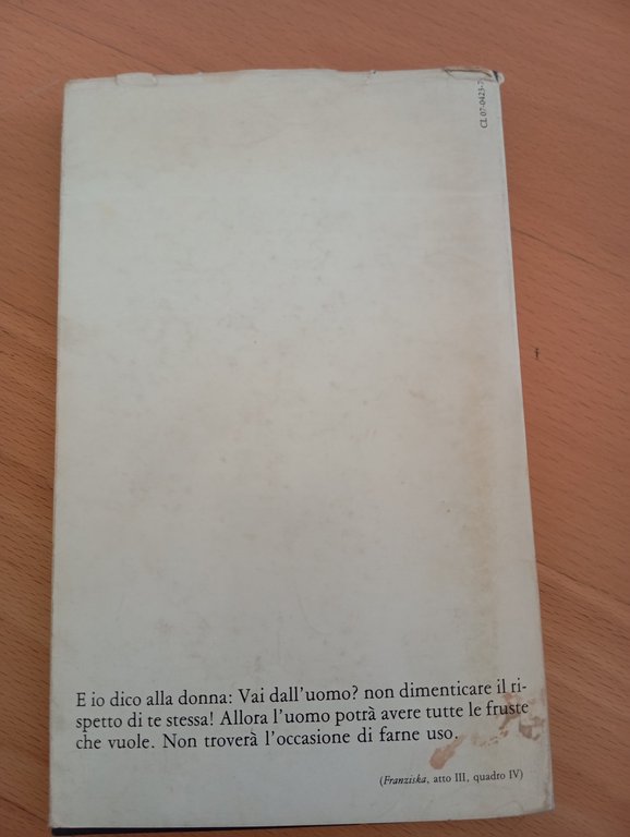 Musik Franziska, Frank Wedekind, De Donato, 1980