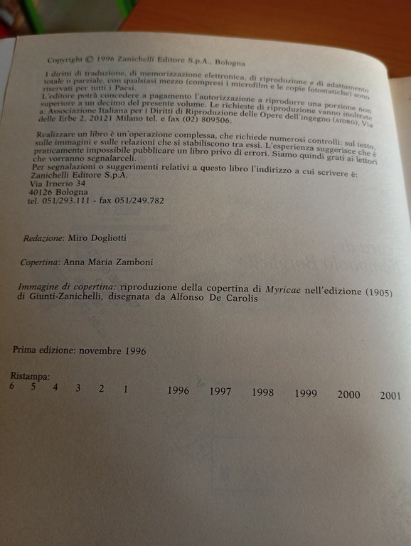 Myricae, Giovanni Pascoli, Giampaolo Borghello (a cura), Zanichelli, 2001
