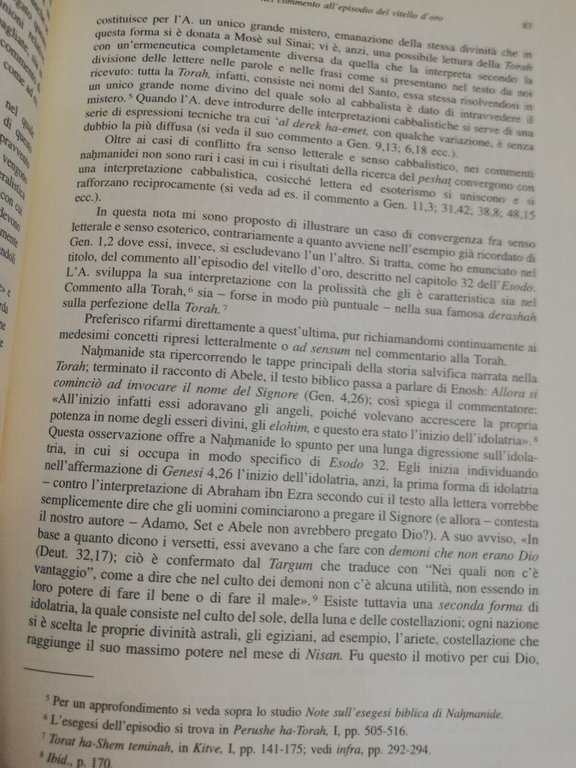 Nahmanide esegeta e cabbalista, Moshe Idel - Mauro Perani, Giuntina, …