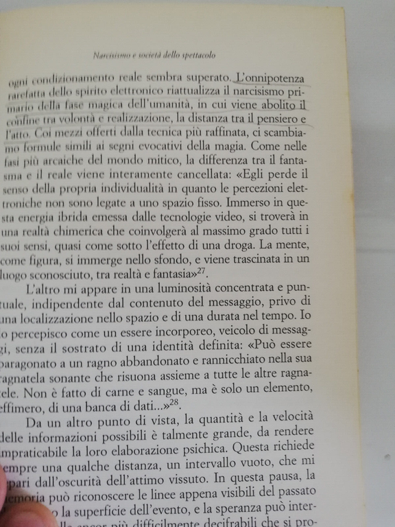 Narcisismo e società dello spettacolo, Mario Pezzella, 1996, ManifestoLibri