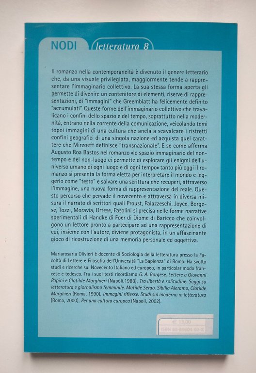 Narrare l'immagine, romanzo moderno e postmoderno, M. Olivieri, Lithos, 2006