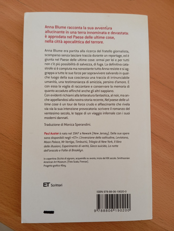 Nel paese delle ultime cose, Paul Auster, Einaudi, 2003