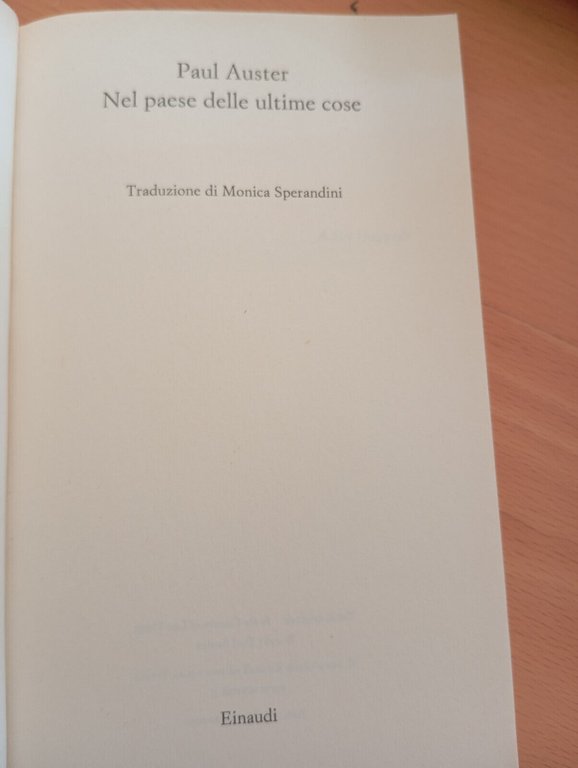 Nel paese delle ultime cose, Paul Auster, Einaudi, 2003