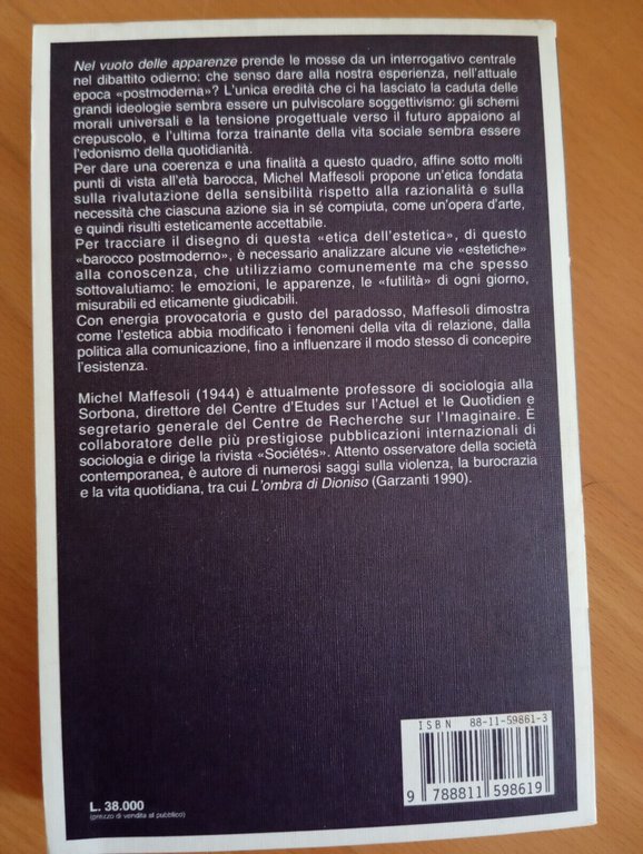 Nel vuoto delle apparenze, Michel Maffesoli, Garzanti, 1993