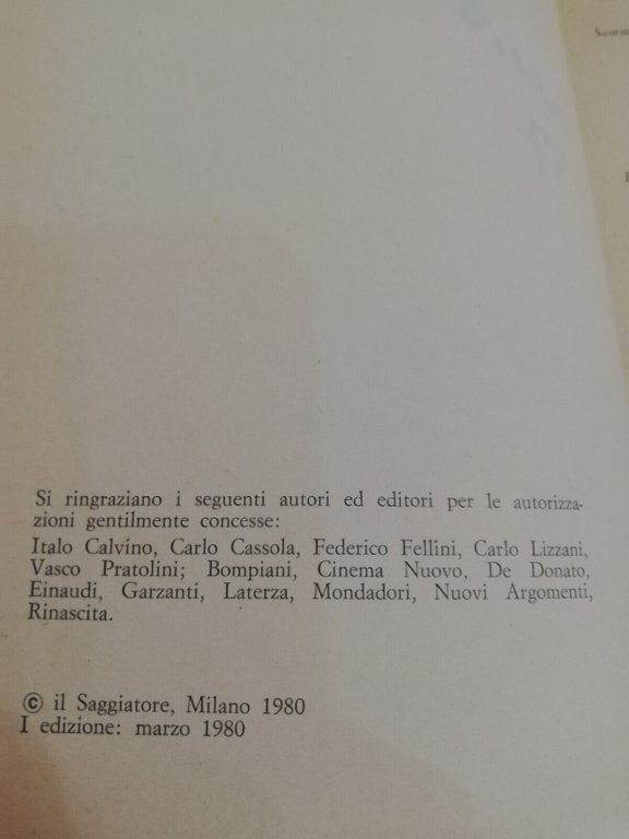 Neorealismmo poetiche e polemiche, Claudio Milanini aavv , Il Saggiatore, …