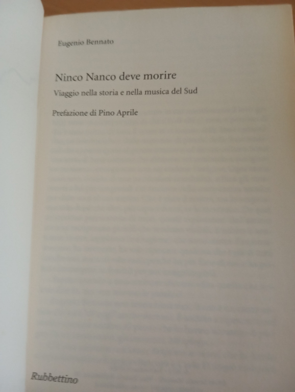 Ninco Nanco deve morire, Eugenio Bennato, Rubettino, 2013