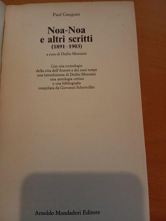 Noa Noa e altri scritti, Paul Gauguin, Mondadori, 1972