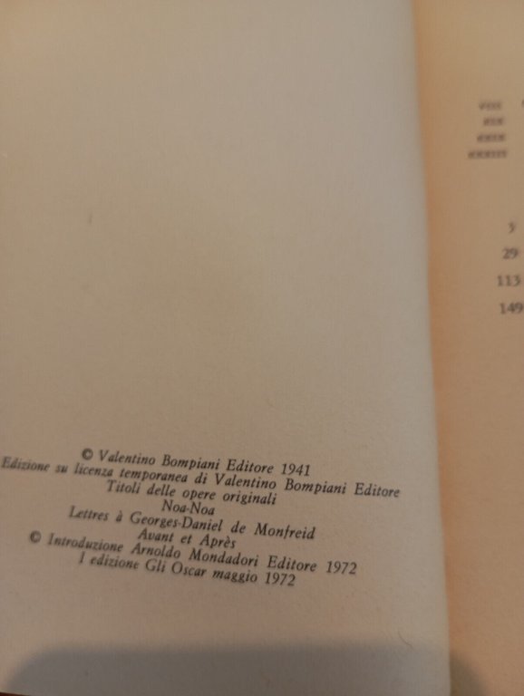 Noa Noa e altri scritti, Paul Gauguin, Mondadori, 1972