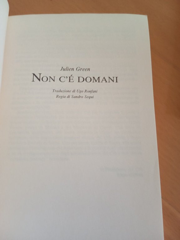 Non c'è domani, Julien Green, Centro Teatrale Bresciano, 1992